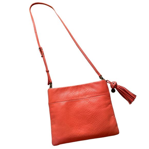 The Sak Coral Crossbody Leather Tassel Purse Croc Embossed Convertible Strap - Picture 2 of 16